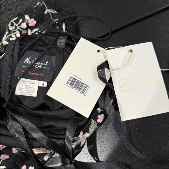 Mac Duggal Floral Embroidered One Shoulder Formal Open Back Gown - 4 - Picture 3 of 4